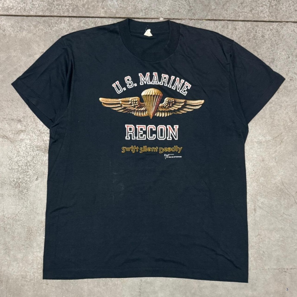 US Marine Corps Vintage 80s Military T Shirt Sz Large